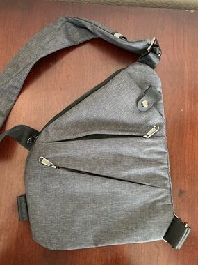 Wander Gray Nylon Crossbody Sling Bag